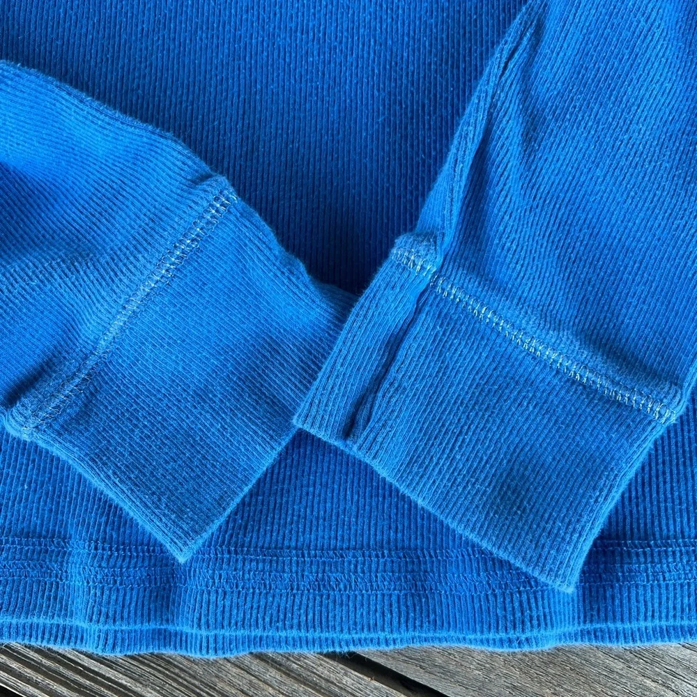 Y2K Limited Too Bright Blue Long Sleeve Henley Elena Gilbert Embellished Size 10